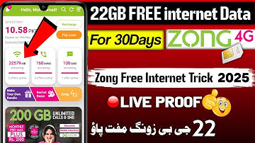 Zong Free Internet Code 2025 | Zong Free Internet Trick