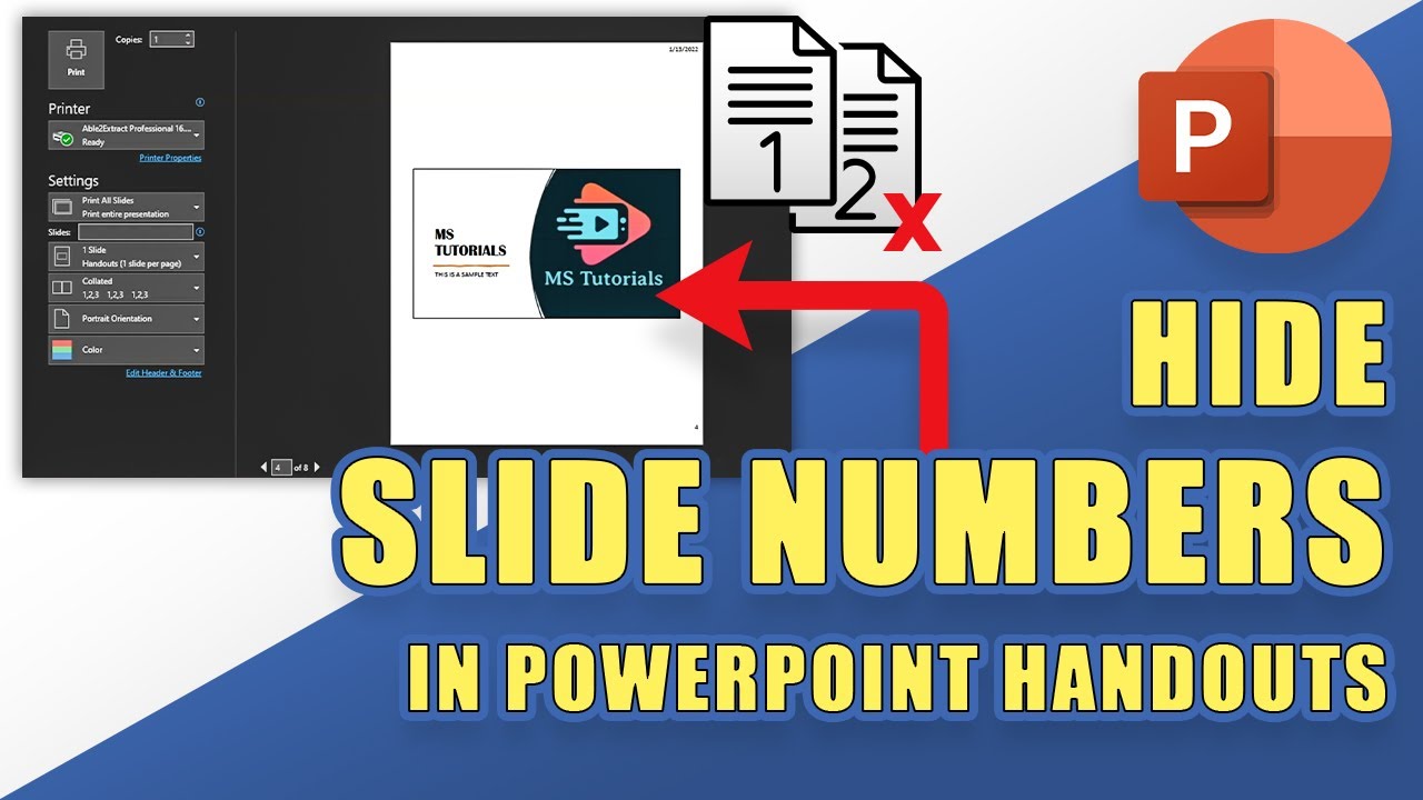 remove page numbers from powerpoint presentation