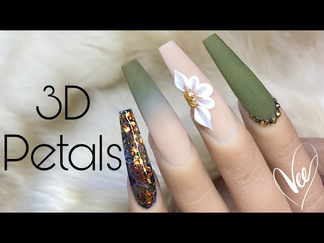 How To Create Simple 3D Acrylic Nail Art | Flower Petal Tutorial - YouTube