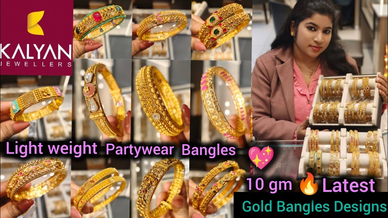 Kalyan jewellers Gold bangles designs starts 10 Gm | Gold Kada Bangles designs with price 
