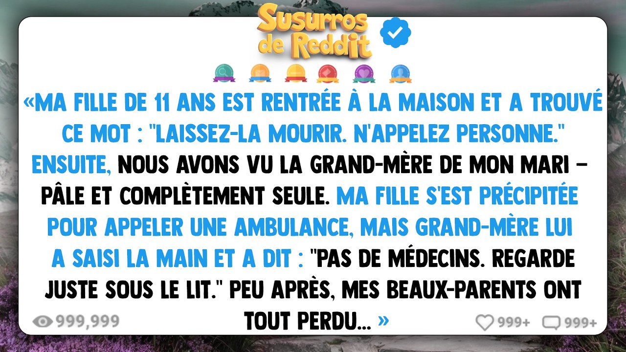 Ma fille de 11 ans est rentrée à la maison et a trouvé ce mot:LAISSEZ-LA MOURIR. N’appelez personne.