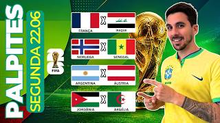 PALPITES DE FUTEBOL PARA HOJE 16 06 2026 (TERÇA-FEIRA)