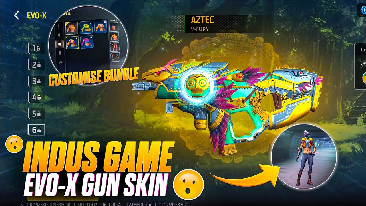 🥵 Indus Game New Update EVO-X Upgradeable Gun Skin | Prime Rush Custom Bundle Feature🔥