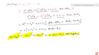 For any two complex numbers `z_(1) and z_(2)`, show that ` "|z_(1)+z_(2)|le|z_(1)|+|z_(2)|`."