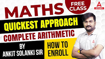 Maths (Quickest Approach) Complete Arithmetic (Free class) by Ankit Solanki Sir  How to enroll