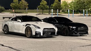 RACING A GTR + 2 CAR GIRLS CALL EACH OTHER OUT!