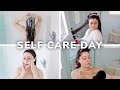 SELF CARE DAY! SHOWER, TANNING, HAIR CARE BLOW OUT ROUTINE!