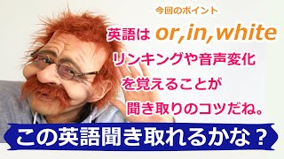 【この英語聞き取れるかな？04】or,in,white,がポイント,英語はリンキングや音声変化を覚えるのが聞き取りのコツ!!〘Mr.Rusty 英語勉強方法 107〙英語リスニングの上達