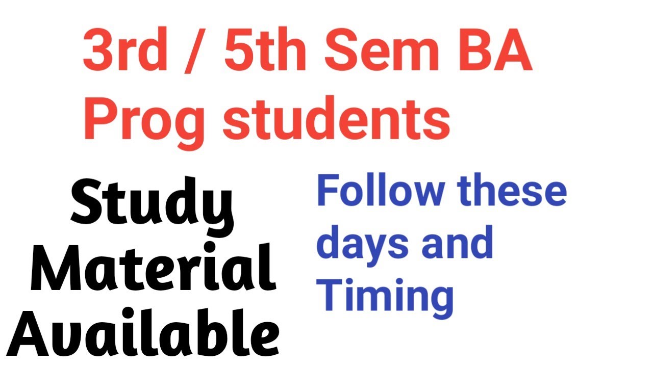SOL BA PROG 3rd / 5th Semester Study Materials Hard copy available at these days