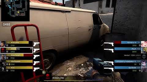 CS:GO - Artoürs Irbe takes two heads with pistol in rush b