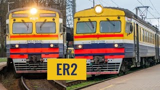 ER2 Electric Multiple Units in Riga | Classic Soviet Suburban Trains (Latvia)