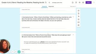 Grade 4 Unit 2 Bend 1 Questions Read Aloud