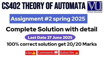 CS402 Assignment 2 Solution: Theory of Automata | Spring 2025| vs cs402 assignment solution