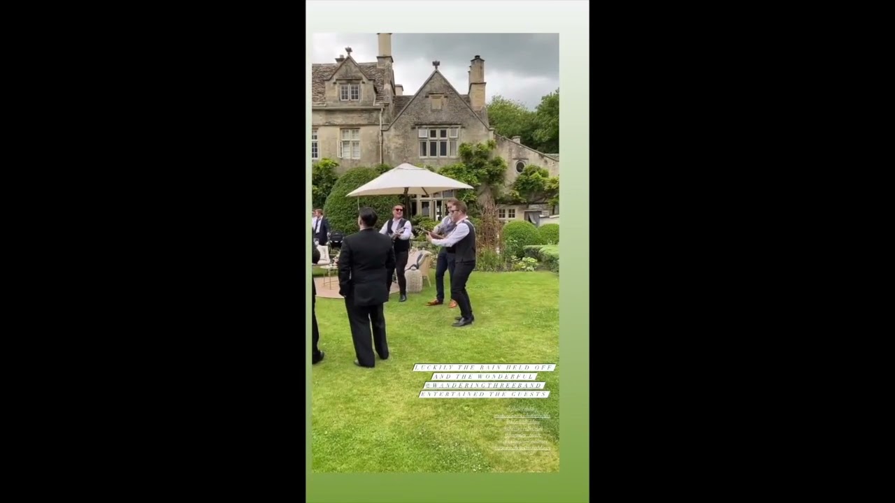 Live Acoustic Wedding Music Band @ Barnsley House Gloucestershire