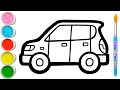 Menggambar, Melukis dan Mewarnai Mobil Mainan untuk Balita, Anak | Tips Melukis Mudah #177