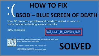 Fix PAGE FAULT IN NONPAGED AREA Error in Windows | Fix Blue Screen Error | Blue Screen Error | BSOD