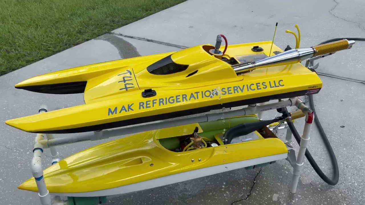 T44 RC Boat works 29.5cc Zenoah Engine Modded YouTube