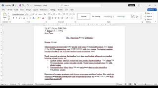 Tutorial membuat surat penawaran produk dengan bentuk block style