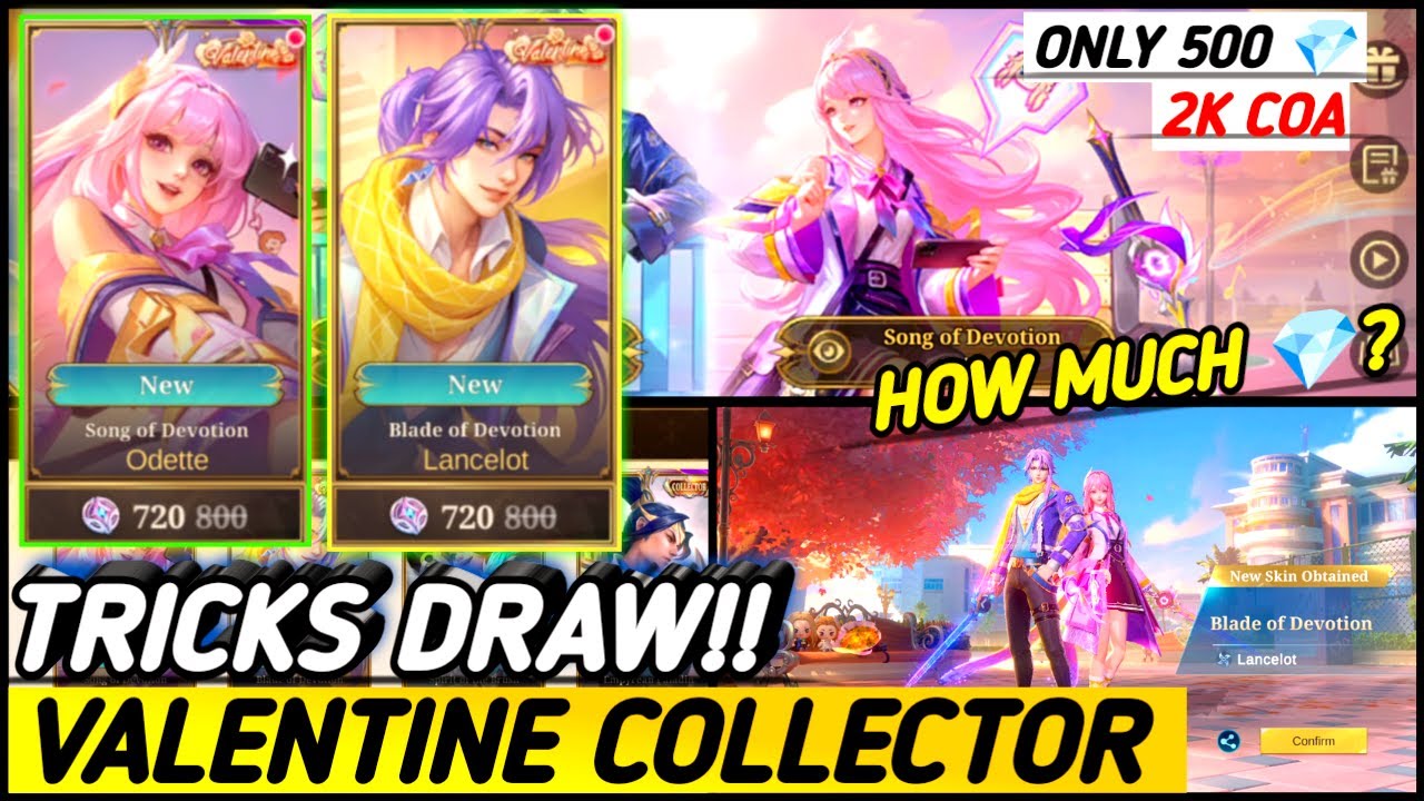 HOW MUCH 💎?! LANCELOT & ODETTE VALENTINE COLLECTOR SKIN DRAW - MLBB ...