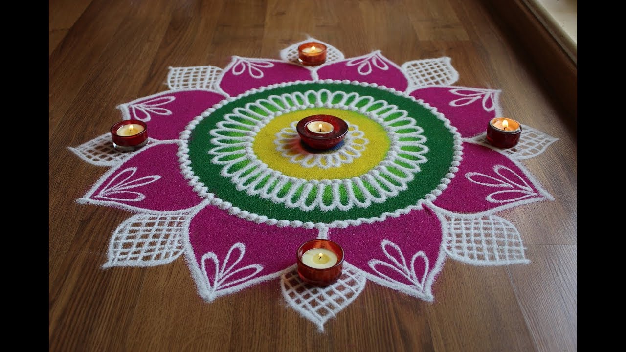 Big Rangoli designs for Diwali | Beautiful Freehand rangoli ...