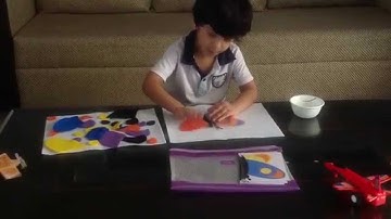 Moksh with a DIY Busy Bag Symmetry Activity_4: Felt Butterfly Symmetry Activity