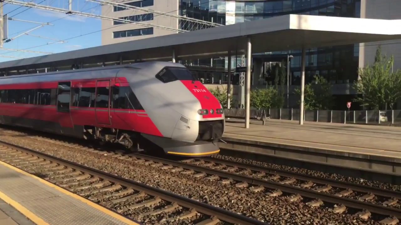 Norwegian Trains At Lysaker Station, Oslo