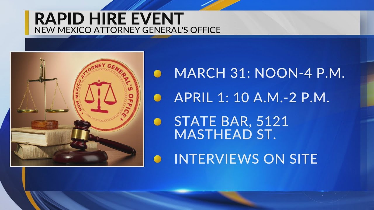 New Mexico Attorney General’s Office hosting rapid hire event