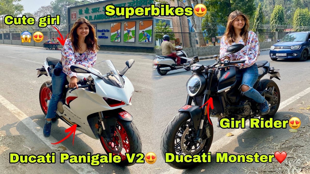 Girl😍 Riding Superbike Ducati Panigale V2😍 ️😱 Girl Rider in Dehradun