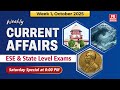 Weekly Current Affairs October 2025 | Major GK Updates You Must Know for ESE & State Level Exams!