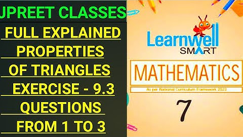 #class7 #learnwell chapter 9 #viralvideo   #propertiesoftriangles exercise 9.3 question 1,2,3#jpreet