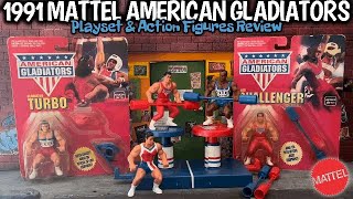 1991 Mattel American Gladiators Play-set &amp; Action Figures Review