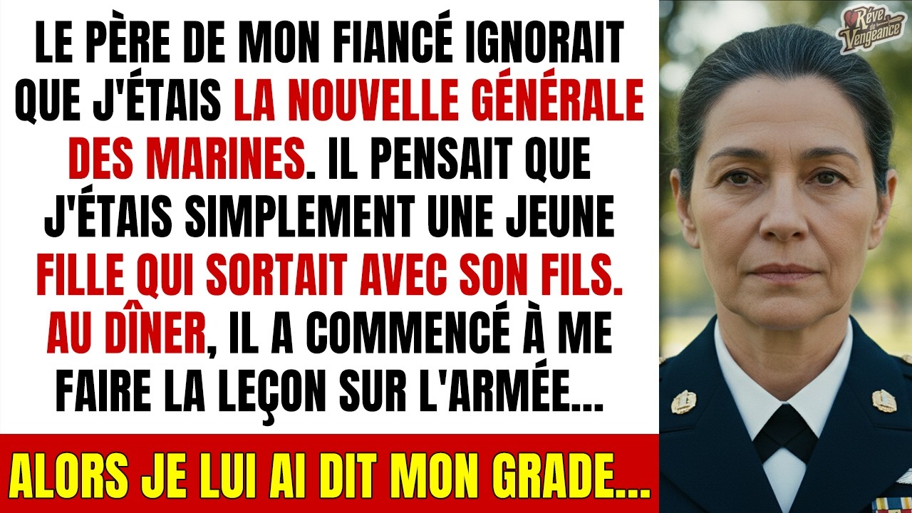 On m'avait invitée à dîner chez les parents de mon fiancé. Son père, un ancien sergent des Marines, a passé toute la soirée à m'expliquer que les civils ne comprenaient rien au vrai commandement....