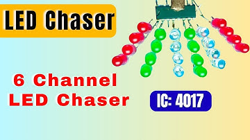 How to make led chaser circuit with ne555 and 4017/How to make 6 channel led chaser at home/4017 use