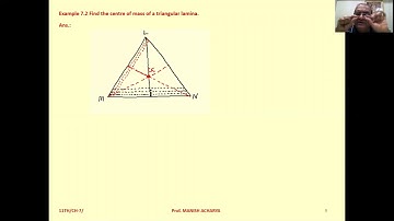 Find the centre of mass of a triangular lamina.
