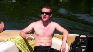 Chris learning to wake surf with Allatoona Adventures