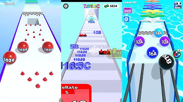 Ball Merge 2048 vs Number Merge Run vs Numbers Ball Blend Challenge 3 in one Gameplay Run & Merge