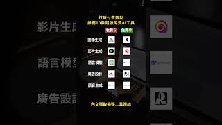 打破付費限制,推薦10款超強免費AI工具