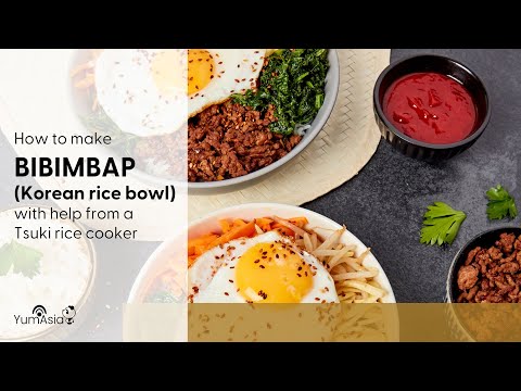 Bibimbap Korean Rice Bowl Made With The Help Of A Tsuki Rice Cooker