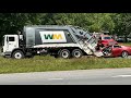 Scene Video: Crash involving trash truck and sedan leaves one dead