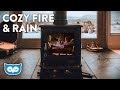 Cozy Fireplace Ambience:  Relaxing Fire and Ambient Rain Sounds