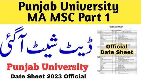 MA MSC part 1 official final date sheet punjab university 2023