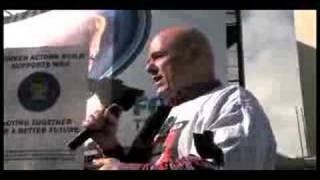 Larry Miller at WGA-SAG "Unity Day" rally at Fox Studios