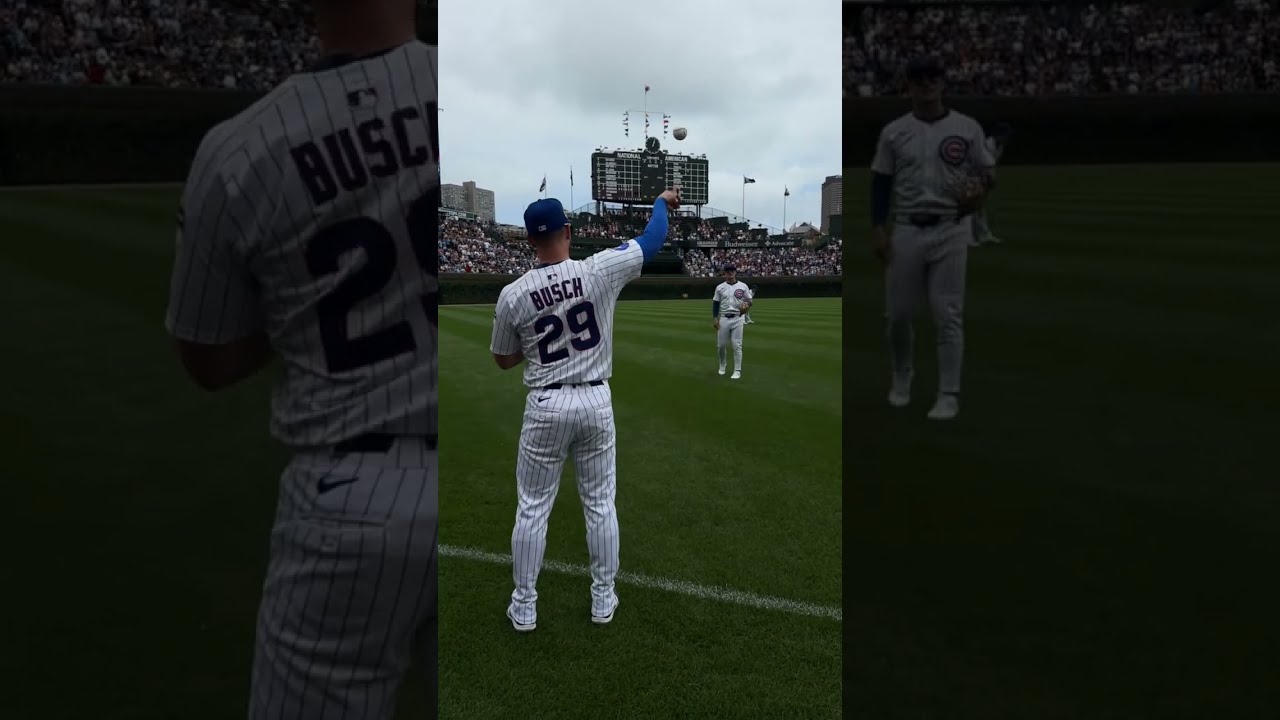 A Chicago Air And Water Show Jet Flies Overhead As Michael Busch Matt Shaw Warm Up 