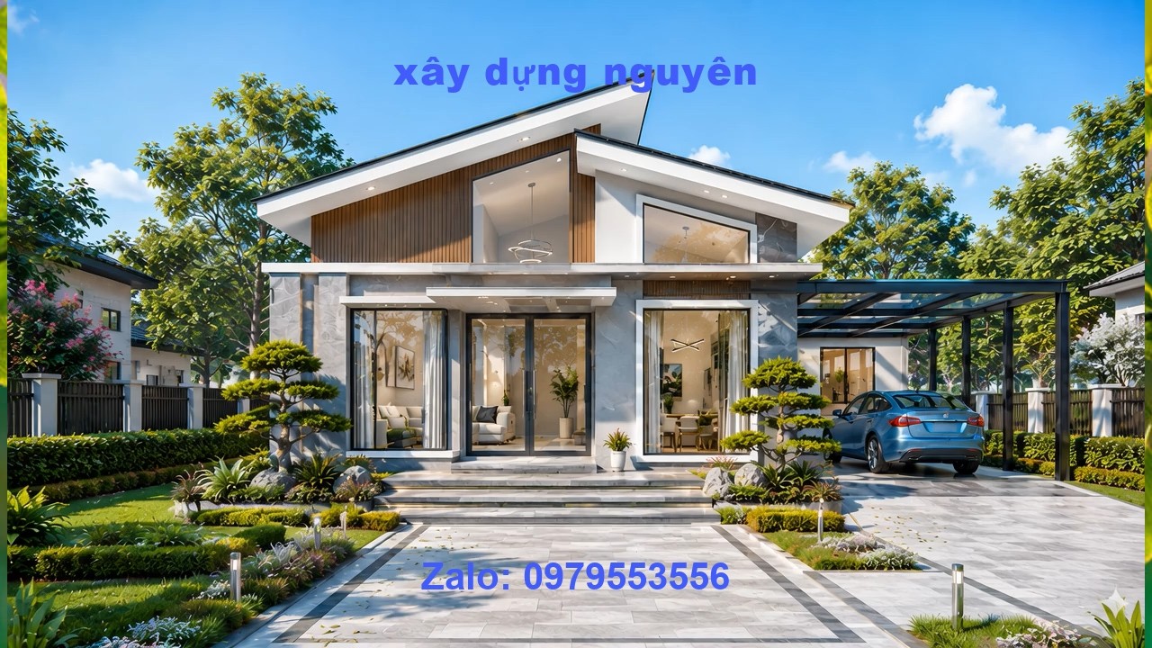 Mẫu nhà Cấp 4 Mái Lệch Diện Tích 6x20m Thiết Kế 3 Phòng Ngủ #nhacap4