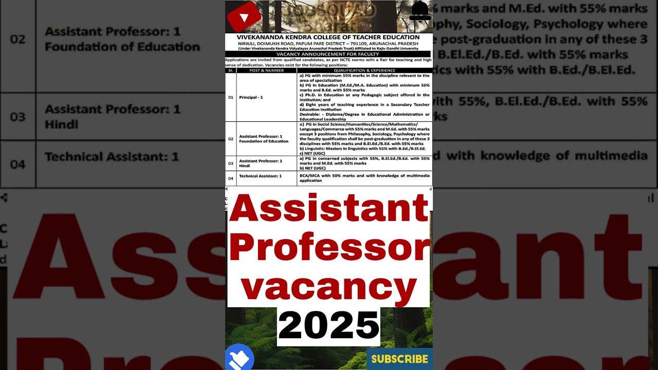 #assistantprofessorvacancy2025