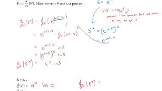 Derivatives of Exponential Functions