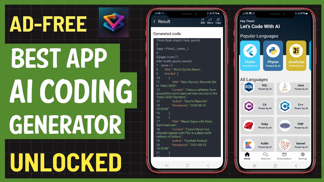 Best Free AI Coding Generator App for Android