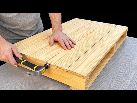 A 65-Year-Old Carpenter’s Amazing Design Idea! A Cheap Pallet Woodworking Project Anyone Can Make.