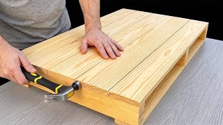 A 65-Year-Old Carpenter’s Amazing Design Idea! A Cheap Pallet Woodworking Project Anyone Can Make.