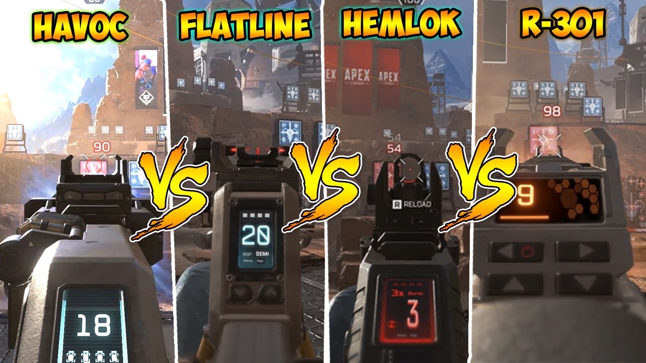 NEW HAVOC RIFLE VS FLATLINE VS HEMLOK VS R-301 // WHICH IS THE BEST RIFLE IN APEX LEGENDS ??